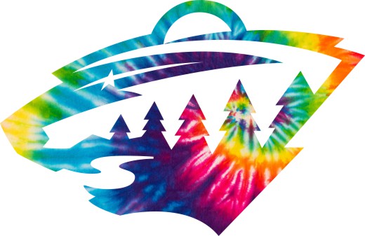 Minnesota Wild rainbow spiral tie-dye logo vinyl decal